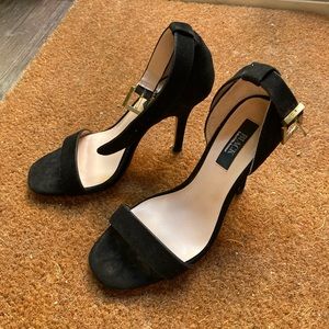 Saks fifth avenue black strap heels